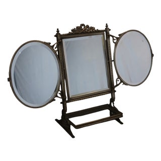 Vintage Silver Plated Table Mirror, 1890s For Sale