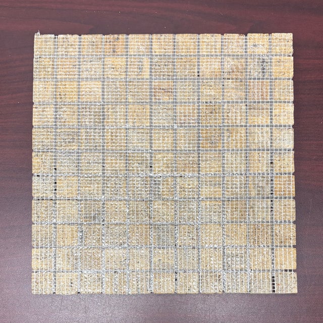 Gold Travertine Polished 1" X 1" Mosaic For Sale - Image 4 of 4