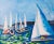 Late 20th-Century Giclée Signed Print on Canvas of Sailboats on Lake Geneva For Sale - Image 4 of 12