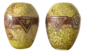Art Deco Glass Vases by Legras, 1920s, Set of 2