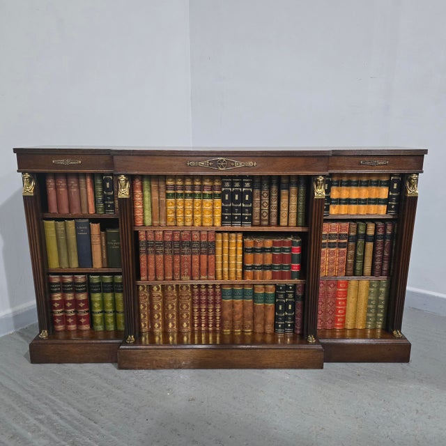 Brown Empire Mahogany Adjustable Library Bookcase, 1920 For Sale - Image 8 of 17