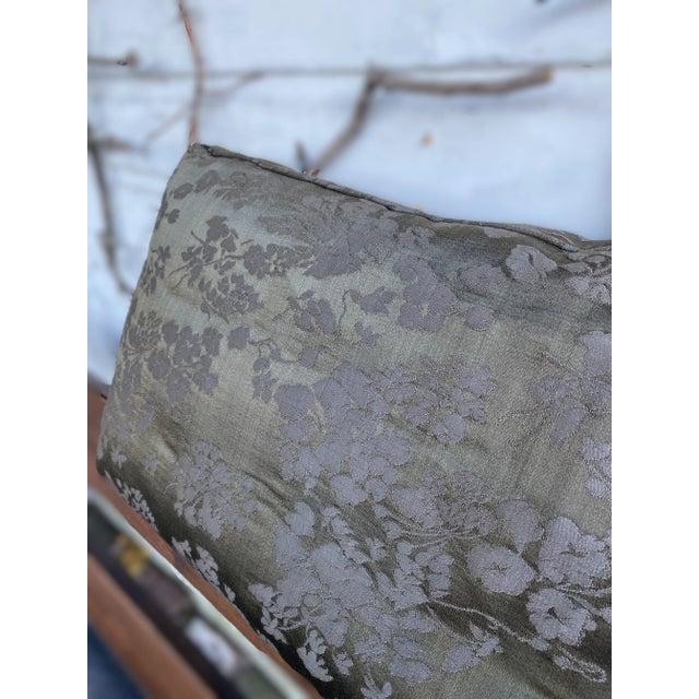 1970s Golden Olive Brown Floral Jacquard Sofa For Sale - Image 11 of 11