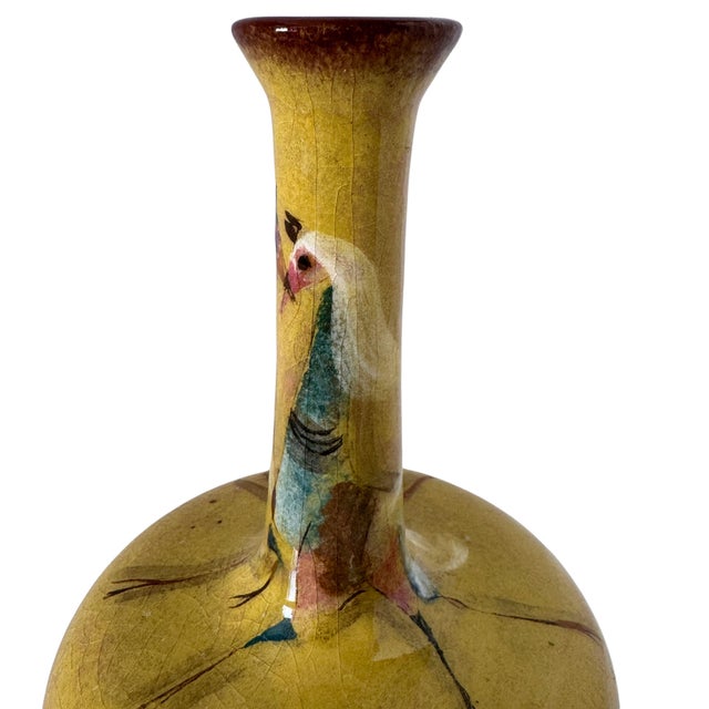 Ceramic Signed Polia Pillin California Studio Pottery Vase With Whimsical Fantasy Animal Motif 6.5" For Sale - Image 7 of 12