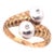 14 Karat Two-Tone Gold Matte Finish Fashion Ring, Size 6.5 For Sale