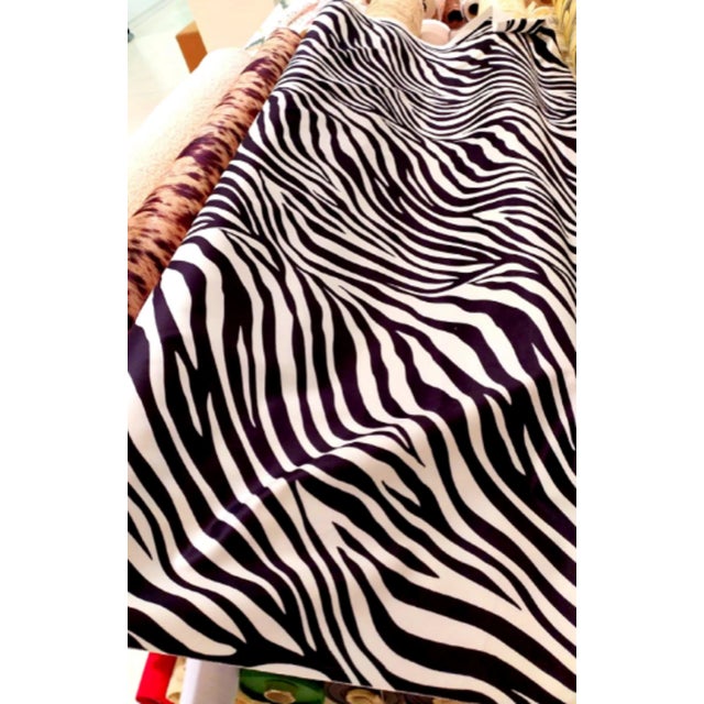 Contemporary Scalamandre-Style Zebra Print Velvet Double- Sided Pillow Cover With Bicolor Fringe and Trim For Sale - Image 12 of 13