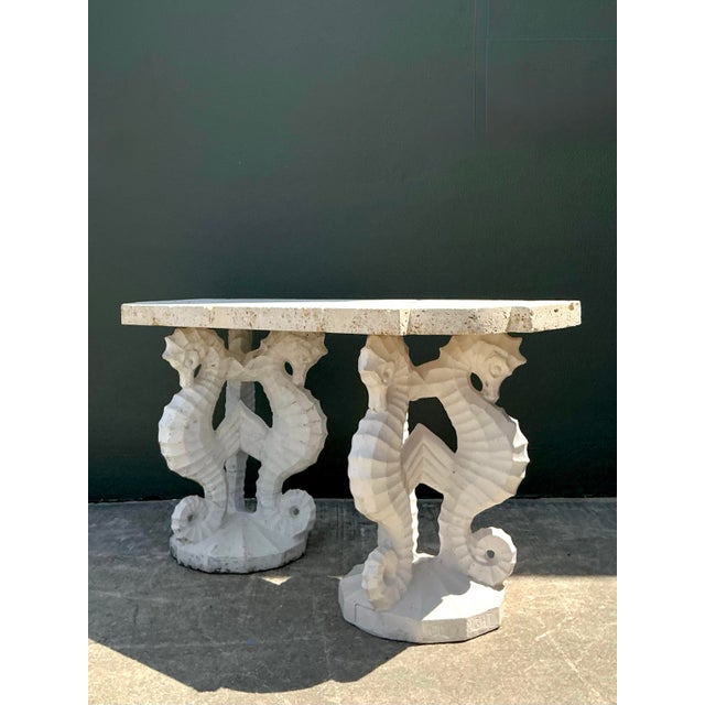Vintage Coquina Seahorse Console Table For Sale - Image 11 of 12