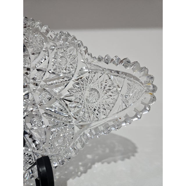 Glass Crystal Bowl with Star Motif, 1920s For Sale - Image 7 of 12