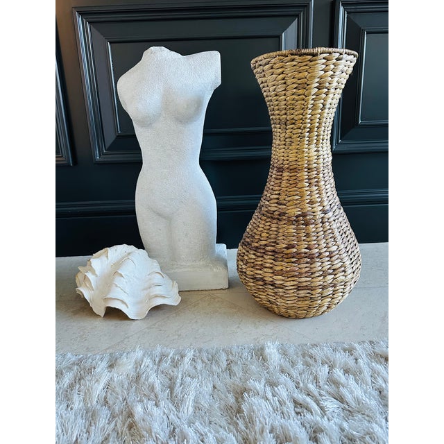 Vintage 22” Natural Woven Seagrass Vase For Sale - Image 12 of 13