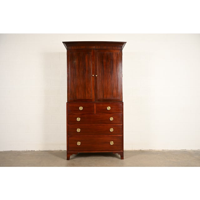 Baker Furniture Federal Mahogany Armoire Dresser or Linen Press For Sale - Image 18 of 18