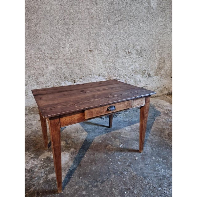 Antique French Table with Drawer, 1920 For Sale - Image 9 of 14