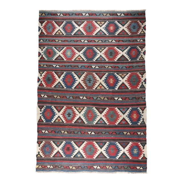 Antique Shirvan Kilim – Caucasian Flatweave, Late 19th Century -5' 11'' X 8' 11'' For Sale