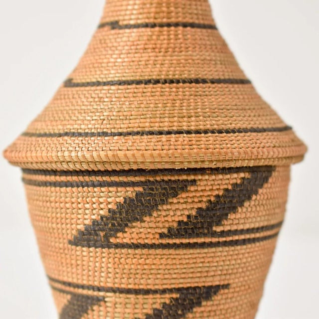 Early 20th Century Tutsi Basket with Lid Rwanda For Sale - Image 4 of 7