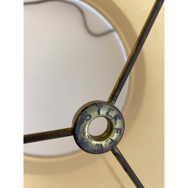 1950's Stiffel by Edwin Cole Chinoiserie Ceramic & Brass Dragon Foo Dog Table Lamp For Sale - Image 9 of 13