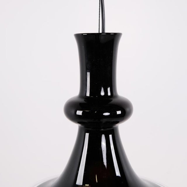 Etude Pendant Light in Black Glass by Michael Bang for Holmegaard, 1970s For Sale - Image 3 of 8
