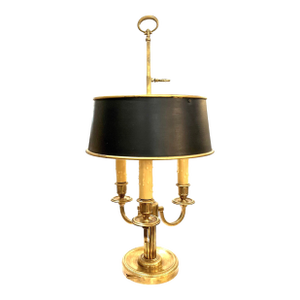 Vintage Solid Brass 3-Arm Bouillotte Lamp - Made in Italy