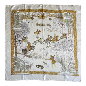 Hermès L’hiver Silk Scarf Design Philippe Ledoux 1997