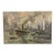 Walter Prescher Van Ed (1916-1988) Large Signed French Harbor Oil Painting For Sale