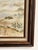 Unsigned oil painting depicting a hillside village with stucco buildings, red tile roofs, winding paths, and scattered...