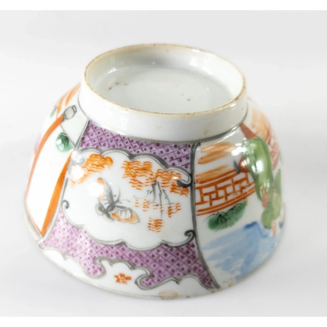 19th Century Chinese Export Porcelain Rose Mandarin Palette Bowl For Sale - Image 10 of 13