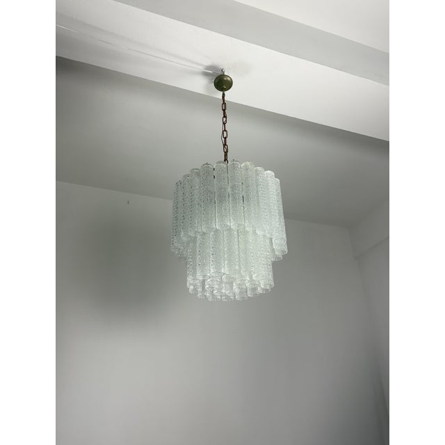 Mid-Century Modern Mid-Century Modern Murano Glass Chandelier in the style of Venini, 1950s For Sale - Image 3 of 16