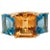 Christina Addison 18 Karat Yellow Gold Mini Emerald Cut Ring with Citrine and Blue Topaz. The Ring is sized for each...