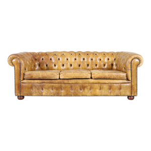 Vintage English Leather Chesterfield Sofa