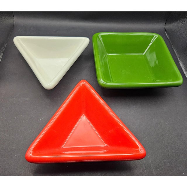 Vintage 1990s Nordstrom Italian TriColor Dipping Sauce Nut Bowls- Set of 3 For Sale - Image 4 of 5