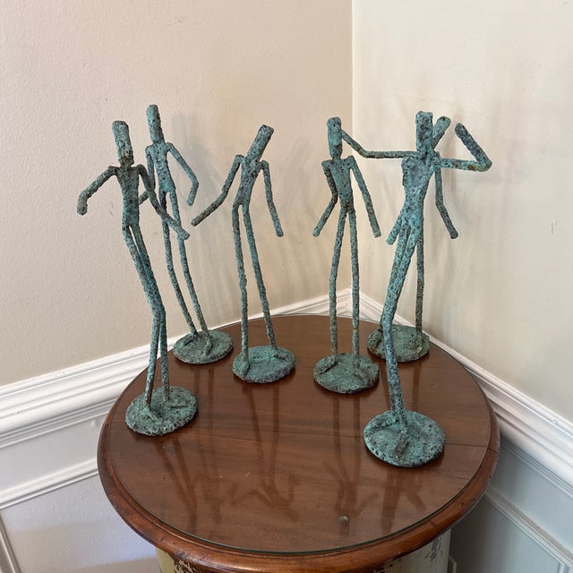 Bronze Early 21st Century Bronze Artist Made Brutalist Style Sculpture Set of 6 For Sale - Image 8 of 10