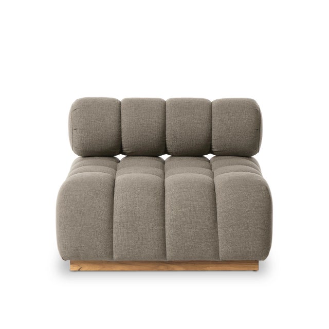 Wood Four Hands Roma Outdoor Sectional Armless Piece, Alessi Fawn For Sale - Image 7 of 12