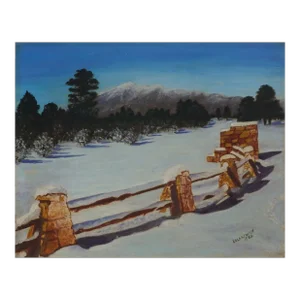 Mid Century Oil Painting, South Lake Tahoe in Winter by Kalakewich