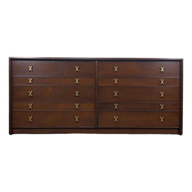Mid Century Modern Walnut Dresser by Paul Frankl for Johnson Furniture, C1950s For Sale