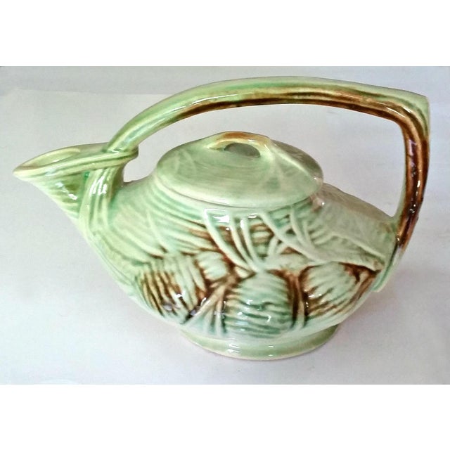 Vintage 1940's McCoy Pine Cone Teapot Sugar Creamer Pottery Set Set