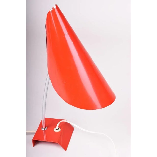 Red Mid-Century Table Lamp attributed to Josef Hurka, 1960s For Sale - Image 8 of 8