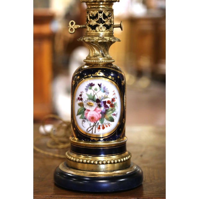 19th Century French Napoleon III Sèvres Porcelain Two-Light Lamps - a Pair For Sale - Image 4 of 10