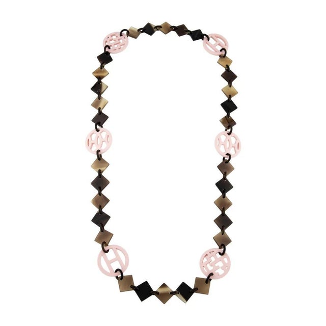 Early 21st Century Hermès Buffalo Horn & Lacquer Long Collar Necklace For Sale - Image 5 of 7