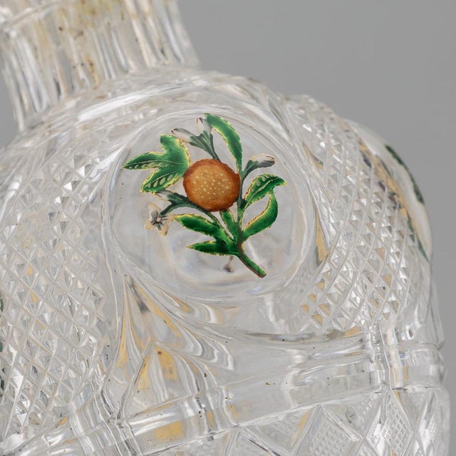 Antique French Four Chamber Divided Enamel and Ormolu Scent Bottle from Baccarat, 1830 For Sale - Image 18 of 18