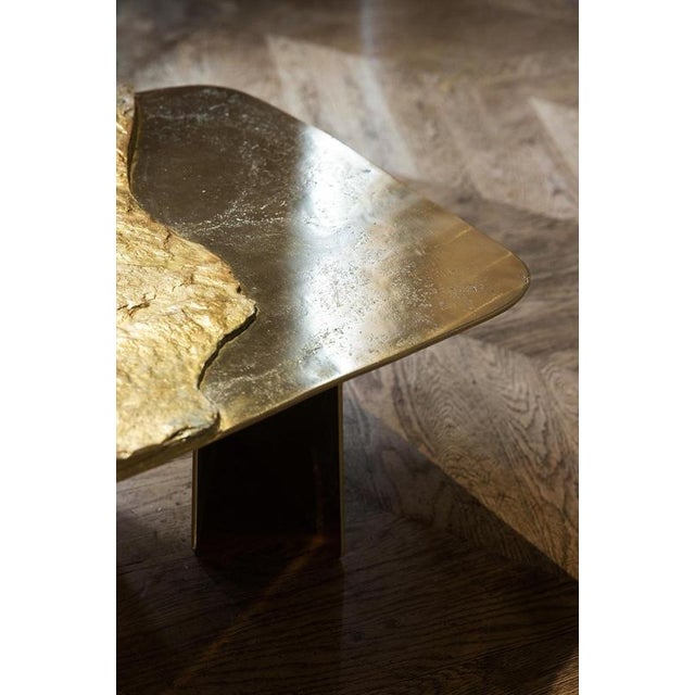 Stoneage One of a Kind Sculptural Coffee Table in Brass and Marble by Alex Turco For Sale - Image 4 of 8