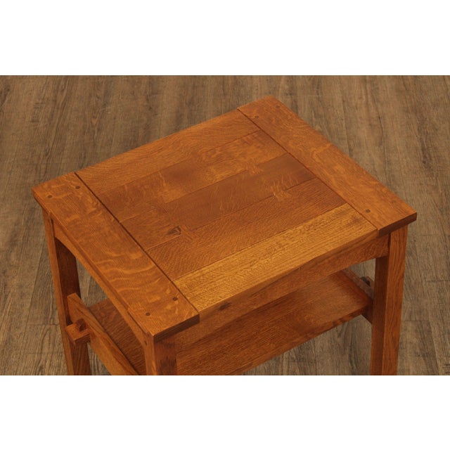 1990s Stickley Mission Collection Oak Butterfly Top End Table Chairish