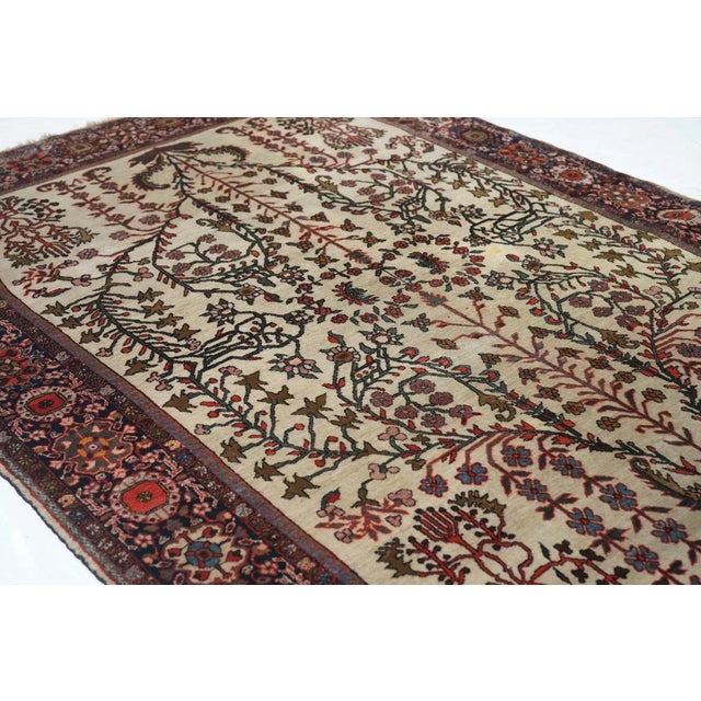 Beige Late 18th Century Antique Sarouk Rug 4'3'' x 6'5'' For Sale - Image 8 of 11