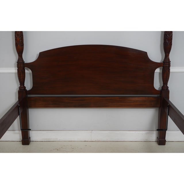 Traditional Henkel Harris Queen Size Rice Carved Mahogany Poster Bed For Sale - Image 3 of 17