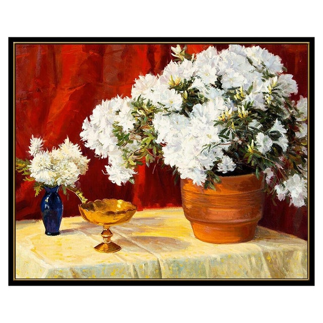 Contemporary Late 20th Century Still Life with White Azaleas, Clyde Aspevig For Sale - Image 3 of 5