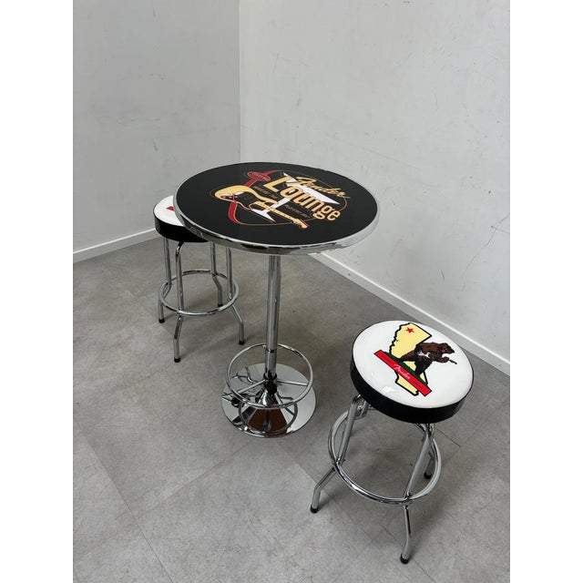Fender Bar Table and Stools, Set of 3 For Sale - Image 6 of 6