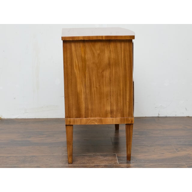 Wood English 19th Century Mahogany Bow Front Chest with Flame Veneer, Two Drawers For Sale - Image 7 of 12