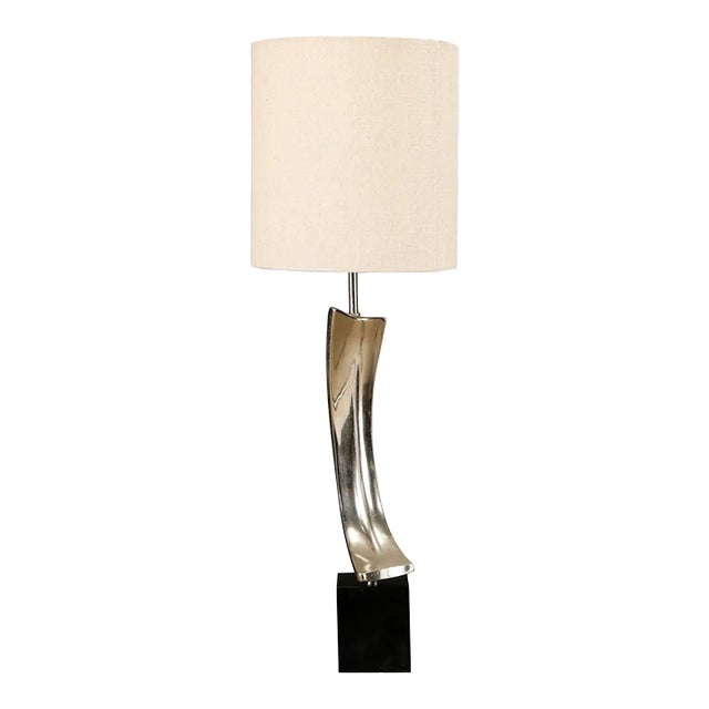 Maurizio Tempestini for Laurel Lamp Co Sculptural Chrome Arc Table Lamp, 1970s For Sale