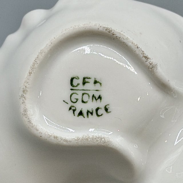 Antique French Porcelain Double Salt Cellar Dish by Charles Field Haviland for Gérard, Dufraisseix & Morel, 1890s For Sale - Image 14 of 17