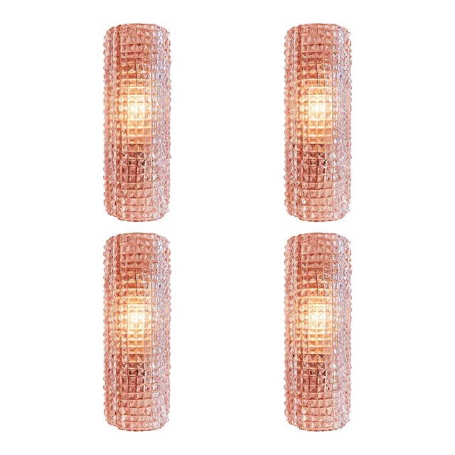 Italian Murano Glass Pink “Cocodrile” Wall Sconces in Modern Organic Lot of 4 For Sale