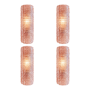 Italian Murano Glass Pink “Cocodrile” Wall Sconces in Modern Organic Lot of 4