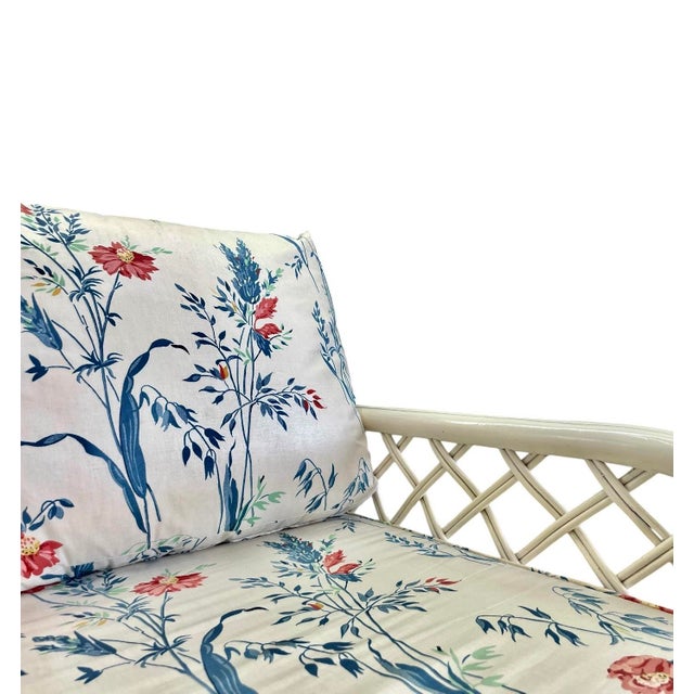 Cream 1960s Chinese Chippendale Rattan Lounge Chairs - a Pair For Sale - Image 8 of 10