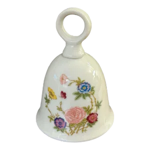 Vintage 1900s Floral & Butterfly Porcelain Bell
