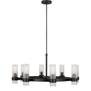 Chapman & Myers by Visual Comfort Studio Geneva 8-Light Medium Chandelier in Aged Iron For Sale